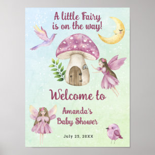 Póster Bienvenida a la ducha de bebé Hada Pequeña Caprich