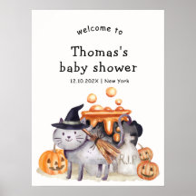 Bienvenida a la ducha de bebé Little Boo Witch Cat