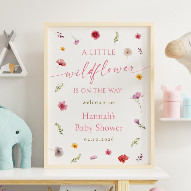 Póster Bienvenida a la ducha de bebé Little Wildflower (Subido por el creador)