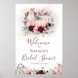 Póster Bienvenida a la ducha de la novia de la calabaza