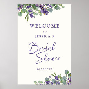 Póster Bienvenida a la ducha de novia acuarela