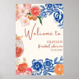 Póster Bienvenida a la ducha de novia Amor a primera spri