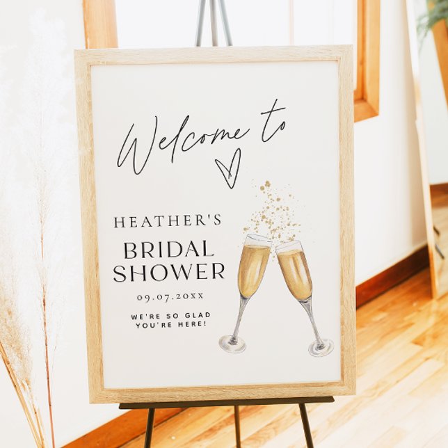 Póster Bienvenida a la ducha de novia Boho Champagne mini (Subido por el creador)