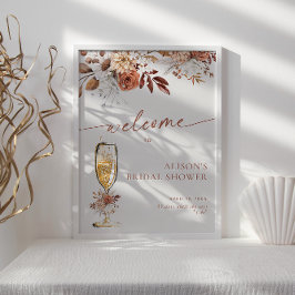 Póster Bienvenida a la ducha de novia Boho Terracotta