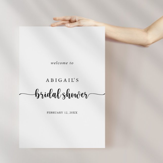 Póster Bienvenida a la ducha de novia caligráfica minimal (Subido por el creador)