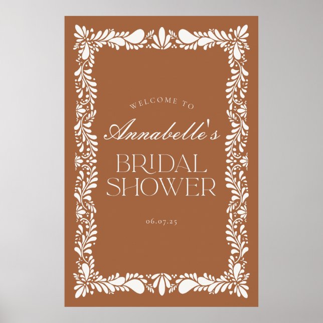 Póster Bienvenida a la ducha de novia Clay Talavera Tile  (Frente)