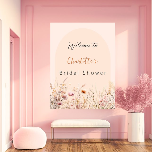 Póster Bienvenida a la ducha de novia con arco de durazno (Subido por el creador)
