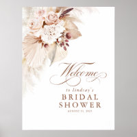 Bienvenida a la ducha de novia con flores blandas 