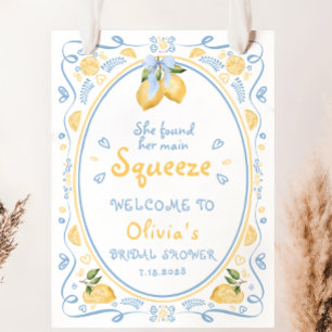Póster Bienvenida a la ducha de novia con flores de limón