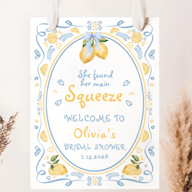 Póster Bienvenida a la ducha de novia con flores de limón (Subido por el creador)