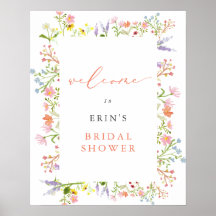 Bienvenida a la ducha de novia con marco rústico d