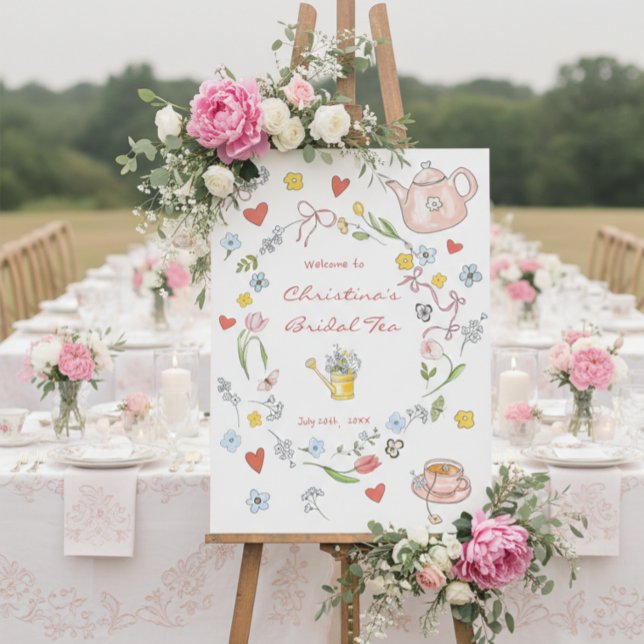 Póster Bienvenida a la ducha de novia con té caprichoso d (Subido por el creador)