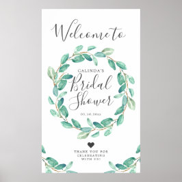 Póster Bienvenida a la Ducha de Novia de Bayou Botanicals