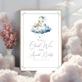 Póster Bienvenida a la ducha de novia de Cloud Wine