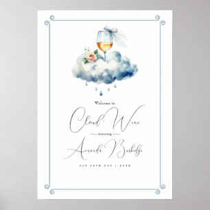 Póster Bienvenida a la ducha de novia de Cloud Wine