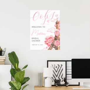 Póster Bienvenida a la ducha de novia de Ooh La Paris