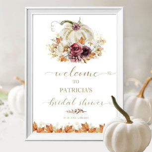 Póster Bienvenida a la ducha de novia de otoño de calabaz