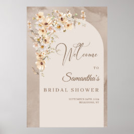 Póster Bienvenida a la ducha de novia del Boho de Flor Si
