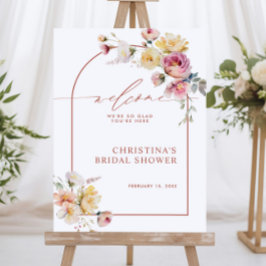 Póster Bienvenida a la ducha de novia del Boho Garden Ros