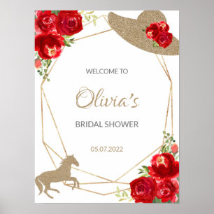 Póster Bienvenida a la ducha de novia del Derby de Kentuc