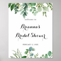 Bienvenida a la ducha de novia del follaje verde e