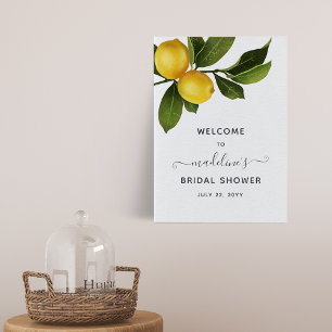Póster Bienvenida a la ducha de novia del jardín de limon