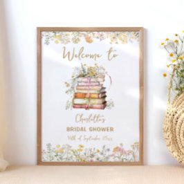Póster Bienvenida a la ducha de novia del libro Wildflowe