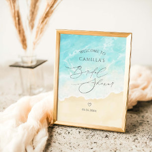 Póster Bienvenida a la ducha de novia en verano
