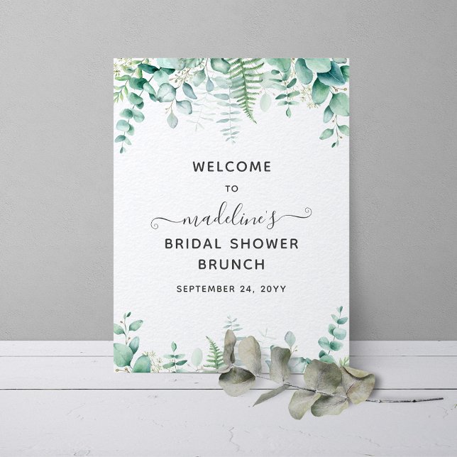 Póster Bienvenida a la ducha de novia Eucalyptus Greenery (Subido por el creador)