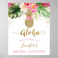Bienvenida a la ducha de novia floral Aloha Pineap