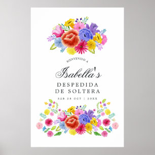 Póster Bienvenida a la ducha de novia floral española Fie