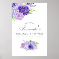 Bienvenida a la ducha de novia floral ultra violet
