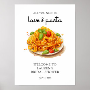 Póster Bienvenida a la Ducha de Novia Italiana de Pasta c