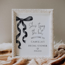 Póster Bienvenida a la ducha de novia moderna de Black Bo