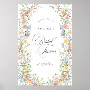 Póster Bienvenida a la Ducha de Novia Ornata de Primavera