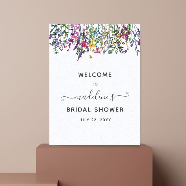 Póster Bienvenida a la ducha de novia Prado de flores sil (Subido por el creador)