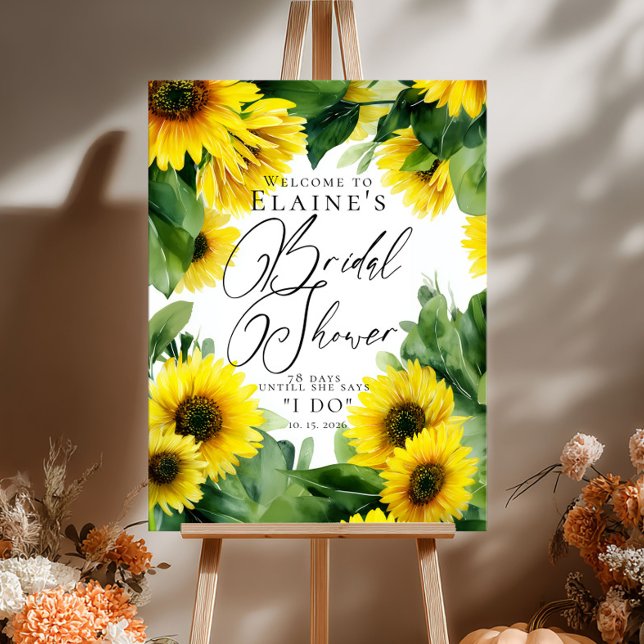 Póster Bienvenida a la ducha de novia Sunflowers (Subido por el creador)