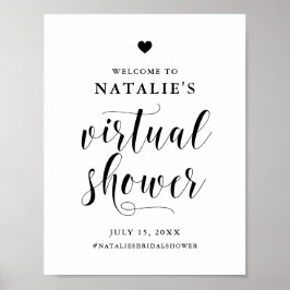 Póster Bienvenida a la ducha de novia virtual con letra n