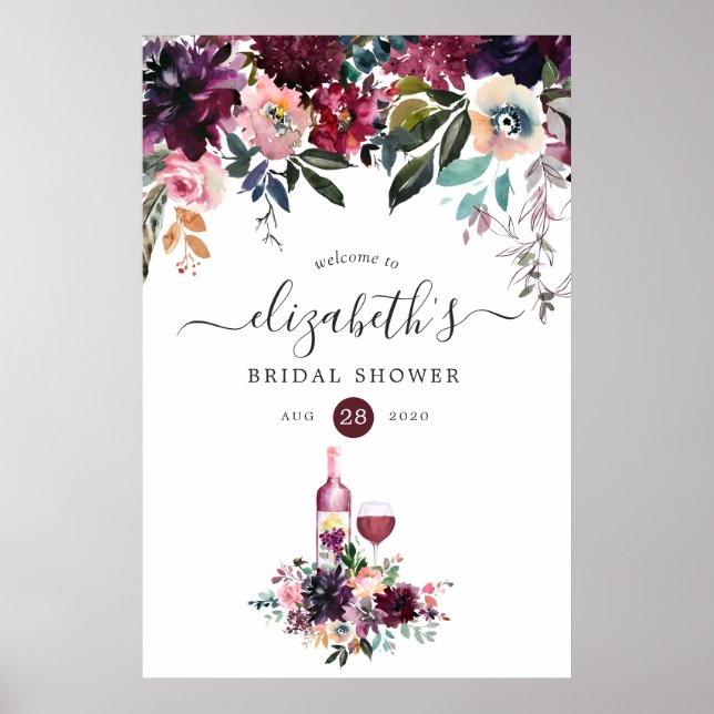 Póster Bienvenida a la ducha de novias con degustación de (Frente)