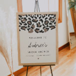 Póster Bienvenida a la ducha de novias con leopardo impre<br><div class="desc">Este cartel de bienvenida para una ducha de novias incluye una imagen de un leopardo bohemio con un divertido tipo de letra manuscrita. Este cartel de bienvenida es perfecto para su ducha de safari o de novia con temática salvaje o puede modificarse para cualquier otro evento.</div>