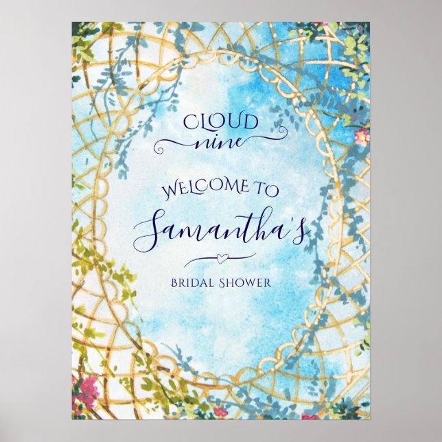 Póster Bienvenida a la ducha de novias con renacimiento d (Frente)