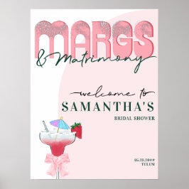 Póster Bienvenida a la ducha de novias Margs Matrimony Te