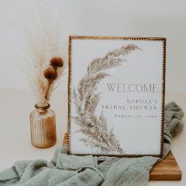 Póster Bienvenida a la ducha de novias Pampas Grass Boho