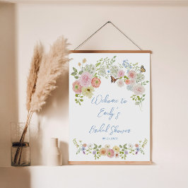 Póster Bienvenida a la ducha de novias Pastel Wildflower