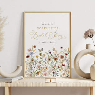 Póster Bienvenida a la ducha de novias rusas Boho Wildflo