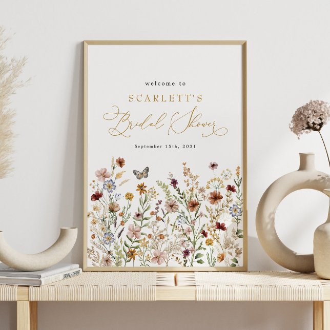 Póster Bienvenida a la ducha de novias rusas Boho Wildflo (Subido por el creador)