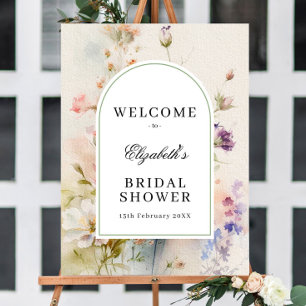 Póster Bienvenida a la ducha de novias Rustic Wildflowers