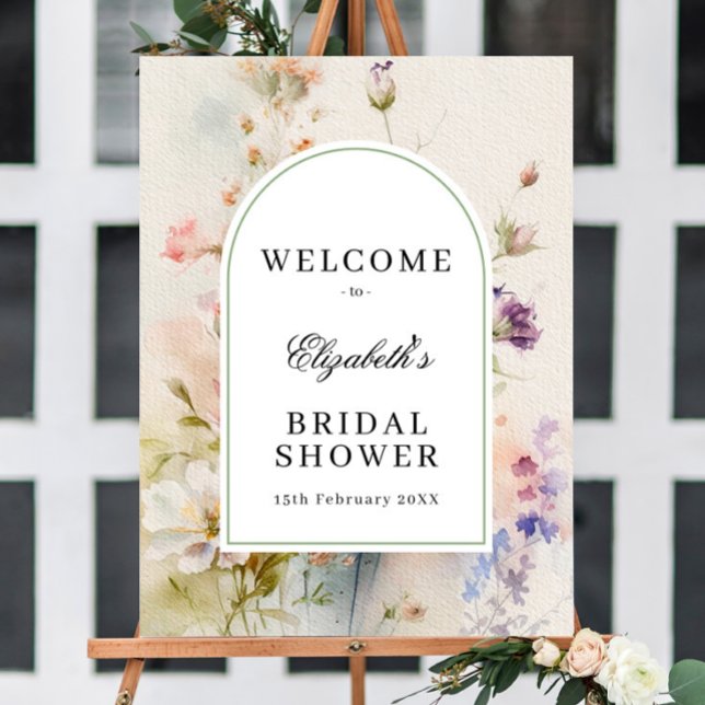 Póster Bienvenida a la ducha de novias Rustic Wildflowers (Subido por el creador)