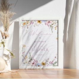 Póster Bienvenida a la ducha de novias Rustic Wildflowers