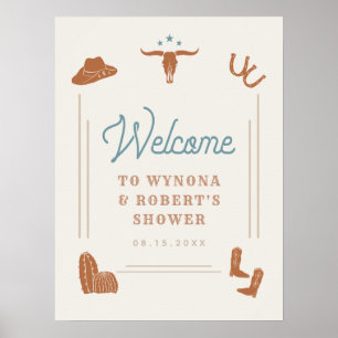 Póster Bienvenida a la ducha de WYNONA Naranja Azul para 